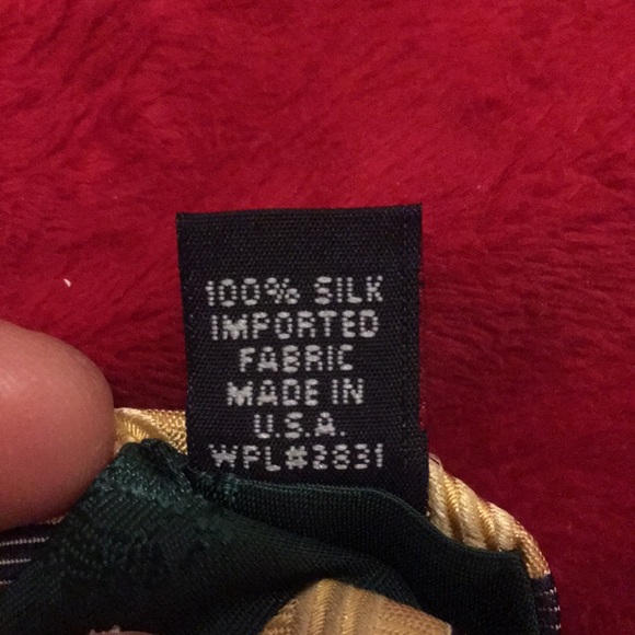 Tommy Hilfiger Gold and Blue Necktie 100% SILK - Picture 7 of 7